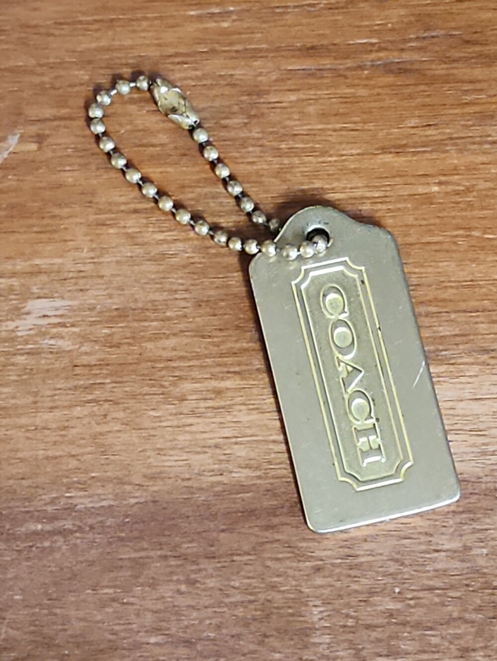 COACH Gold Tone Metal Large Sized Hang Tag Purse Replacement Charm Key Chain